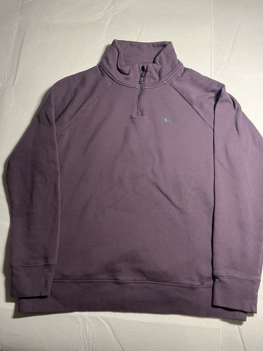 Under Armour Men’s Large Purple HeatGear Loose 1/4 Zip Pullover Long Sleeve